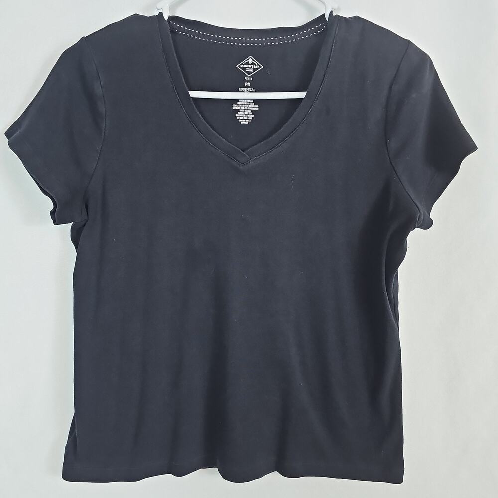 St. John's Bay Women Petite Medium Essential Tee Cotton Short Sleeve,Bundle Of 5